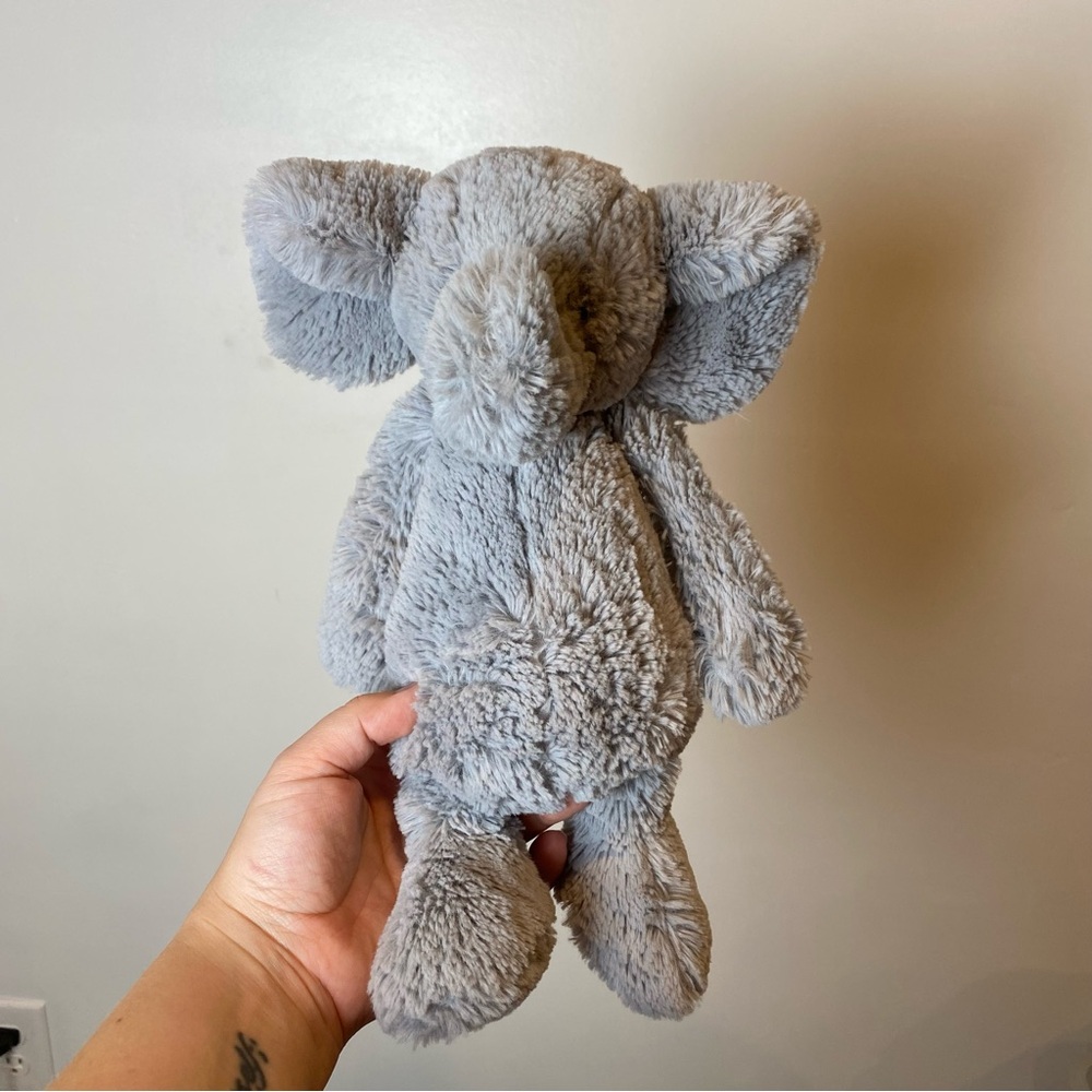 Jellycat Bashful Elephant Plush Small Gray Fuzzy